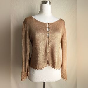 Vintage Minimalist Knit Cardigan Balletcore Button Front Made in USA